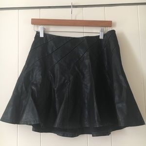 Faux Leather Skater Skirt